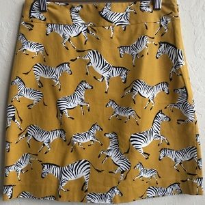 Zebra Yellow Ann Taylor A-line Skirt
